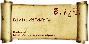 Birly Ádám névjegykártya